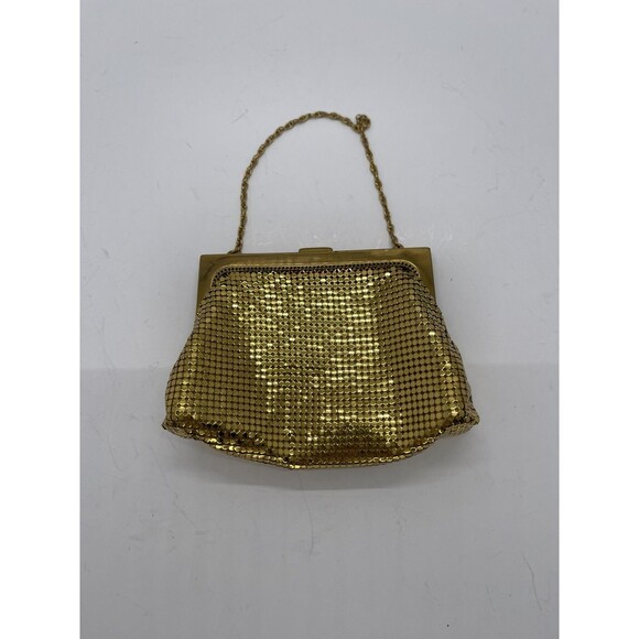 Vintage Whiting & Davis Gold tone Clutch Purse Sequin Mesh Crystals retro bag - Picture 15 of 16